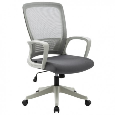 Silla operativa H3 mesh y tela gris estructura blanca