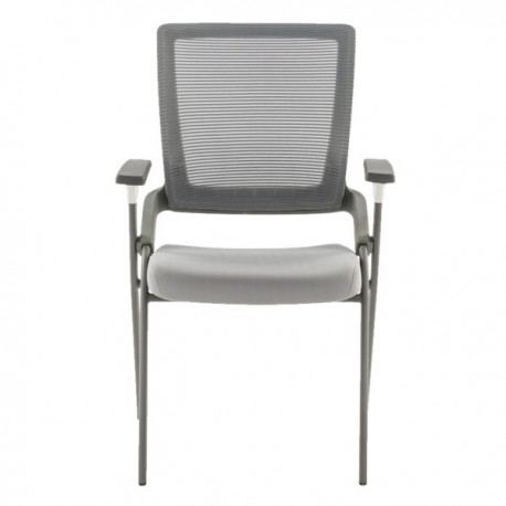 Silla de visita H4V gris / blanco sin ruedas