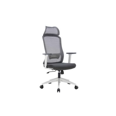 Silla Ejecutiva H7 en Malla Gris Estructura Blanca