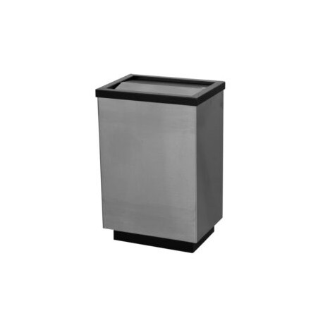 Basurero rectangular de acero inoxidable, mediano