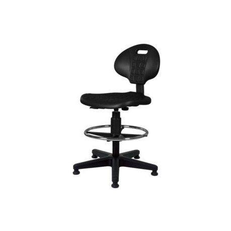 Silla cajero Industrial sin brazos, en poliuretano negro