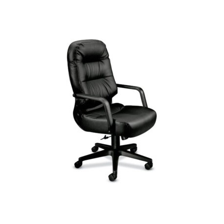 Silla ejecutiva Pillow Soft 2091, en piel negra, HON