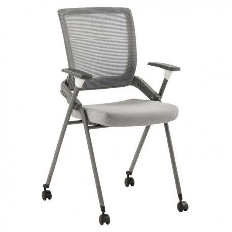 Silla de visita plegable H4V gris / blanco con ruedas