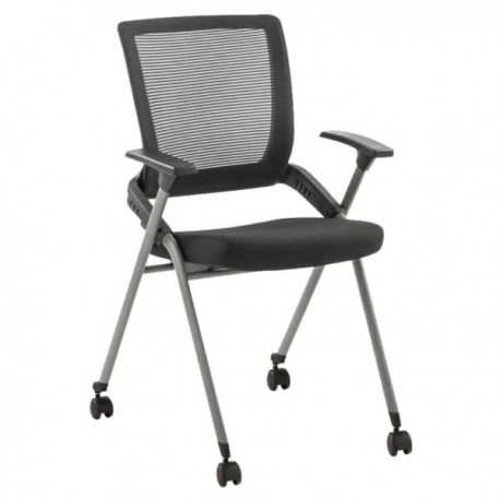 Silla de visita plegable H4V negra con ruedas