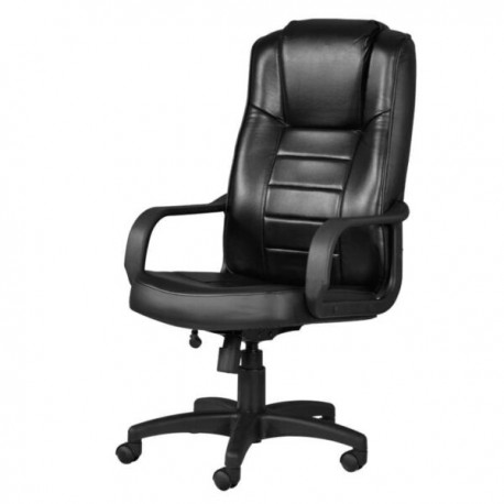 Silla ejecutiva Alfaro para oficina, en piel negra