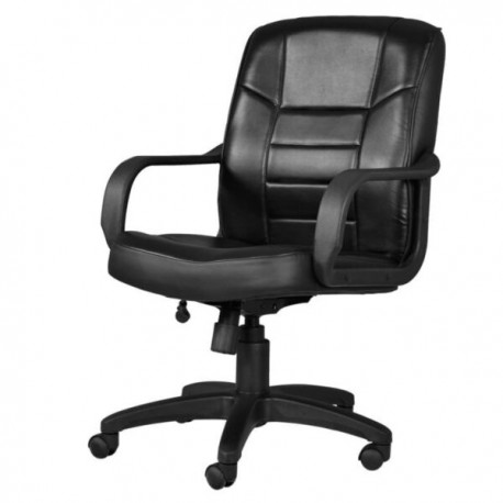 Silla semi ejecutiva Alfaro, en piel Negro