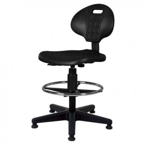 Silla cajero Industrial sin brazos, en poliuretano negro