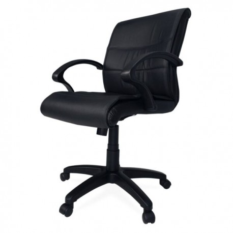 Silla semi-ejecutiva Orozco, en piel Negra