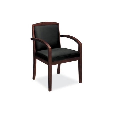 Silla de visita Additional 853 con brazos, en piel