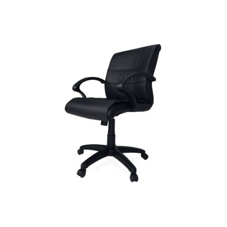 Silla semi-ejecutiva Orozco, en piel Negra