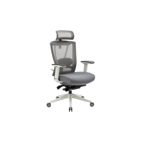 Silla ejecutiva H1 mesh color gris estructura blanca